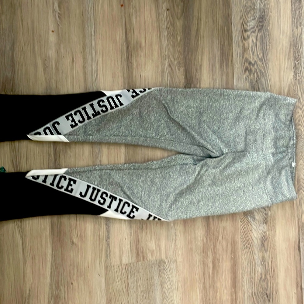 Justice size 12 leggings grey/white/black